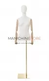 Busto donna con braccia legno e base rettangolare oro