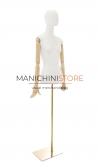 Busto donna con braccia legno e base rettangolare oro