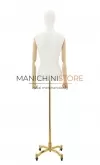 Busto donna con braccia legno e base worker oro