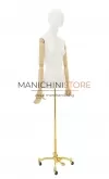 Busto donna con braccia legno e base worker oro