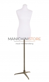 Noleggio busto donna in tessuto bianco con base treppiede bronzo