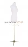 Busto donna in tessuto bianco con base treppiede bronzo