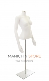 Busto donna bianco con braccia e base