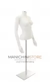 Busto donna bianco con braccia e base
