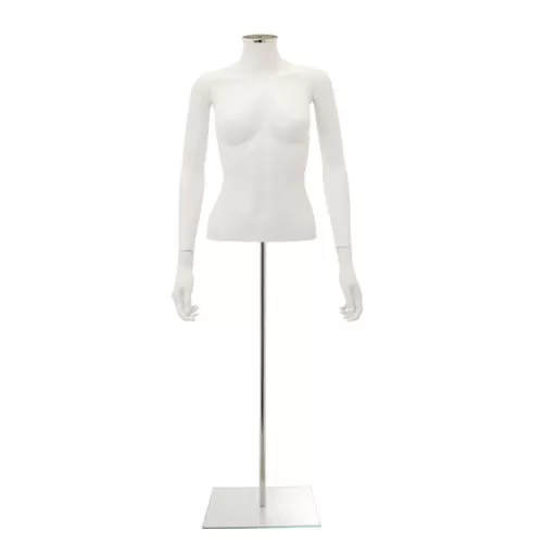 Busto donna bianco con braccia e base