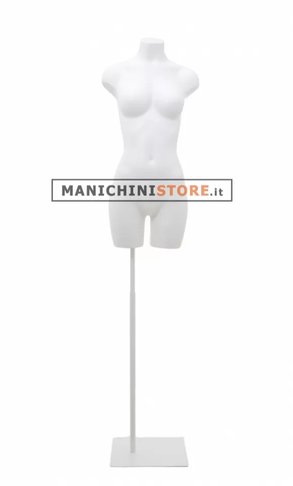 Busto manichino donna bianco NEW con base bianca