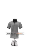 Busto componibile uomo nero da banco con base in metallo