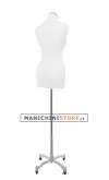 Busto donna in tessuto bianco con base worker cromata