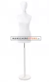 Busto donna bianco con testa e base tonda