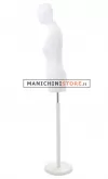 Busto donna bianco con testa e base tonda