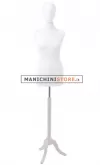 Busto donna bianco con testa e base treppiede