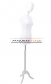 Busto donna bianco con testa e base treppiede