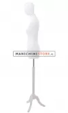Busto donna bianco con testa e base treppiede