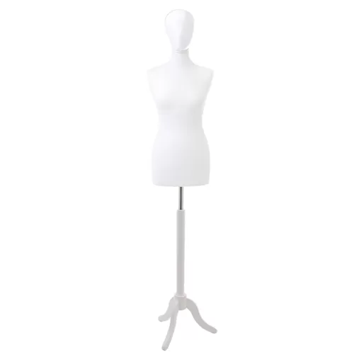 Busto donna bianco con testa e base treppiede