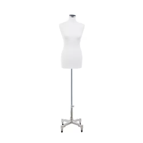 Busto donna tessuto bianco con base Worker