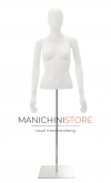 Busto donna bianco con testa, braccia e base
