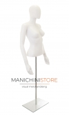 Busto donna bianco con testa, braccia e base