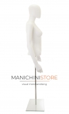 Busto donna bianco con testa, braccia e base