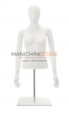 Busto donna bianco con testa, braccia e base da banco