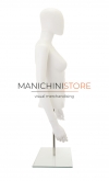 Busto donna bianco con testa, braccia e base da banco