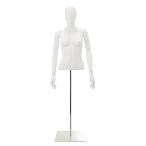 Busto donna bianco con testa, braccia e base
