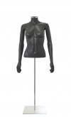 Busto donna grigio antracite con braccia e base