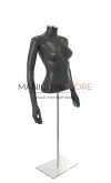 Busto donna grigio antracite con braccia e base