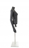 Busto donna grigio antracite con braccia e base