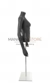 Busto donna grigio antracite con braccia e base