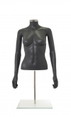 Busto donna grigio antracite con braccia e base da banco