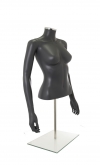 Busto donna grigio antracite con braccia e base da banco