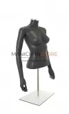 Busto donna grigio antracite con braccia e base da banco