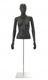 Busto donna grigio antracite con testa, braccia e base