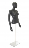 Busto donna grigio antracite con testa, braccia e base