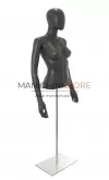 Busto donna grigio antracite con testa, braccia e base