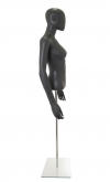 Busto donna grigio antracite con testa, braccia e base