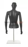Busto donna grigio antracite con testa, braccia e base da banco