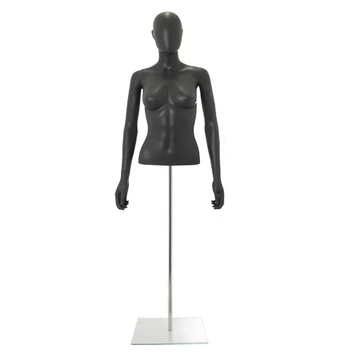 Busto donna grigio antracite con testa, braccia e base