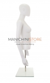 Busto donna bianco con testa, braccia e base da banco