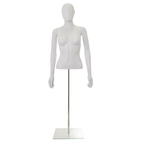 Busto donna bianco con testa, braccia e base