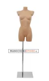 Busto manichino donna carne con base cromata