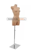 Busto manichino donna carne con base cromata