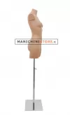Busto manichino donna carne con base cromata