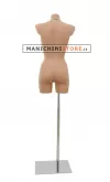 Busto manichino donna carne con base cromata