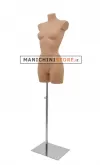Busto manichino donna carne con base cromata