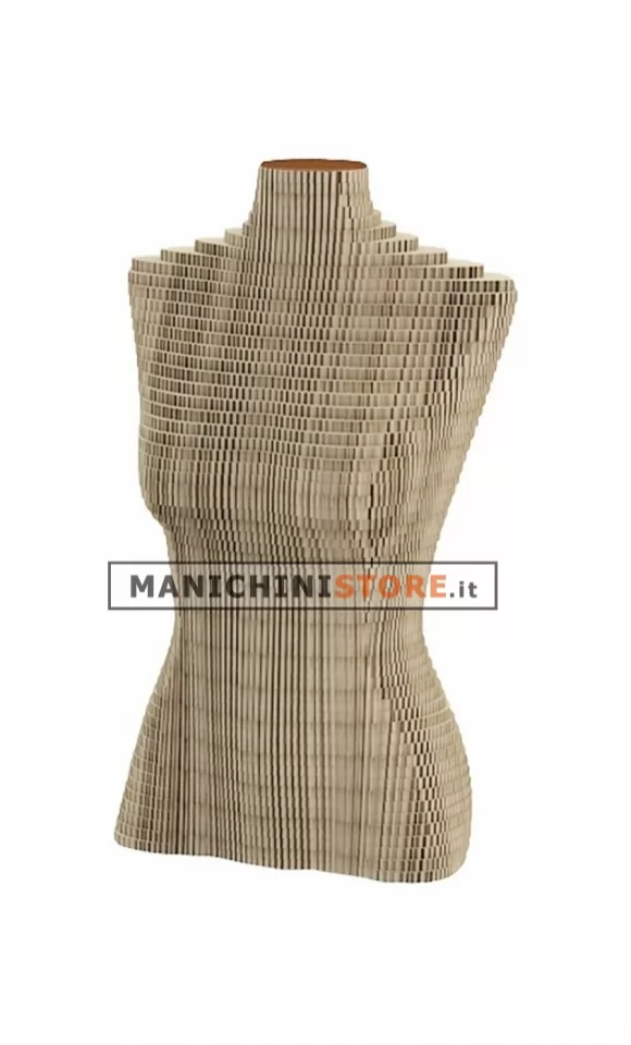 Busto donna in cartone a strati - Avana