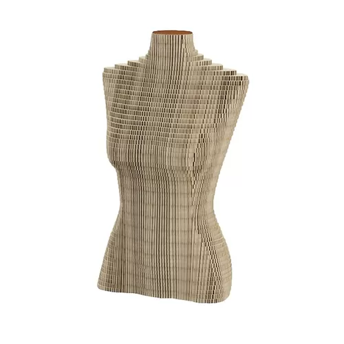 Busto donna in cartone a strati - Avana