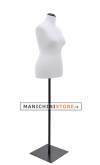 Busto donna sartoriale taglia comoda bianco con base nera