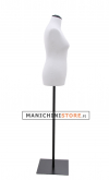 Busto donna sartoriale taglia comoda bianco con base nera