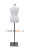 Busto donna sartoriale taglia comoda bianco con base nera